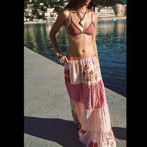 NWT ZARA PATCHWORK PRINT LONG SKIRT